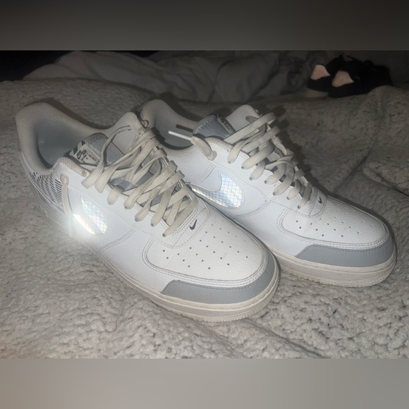 White reflective Air Force ones - Picture 1 of 4